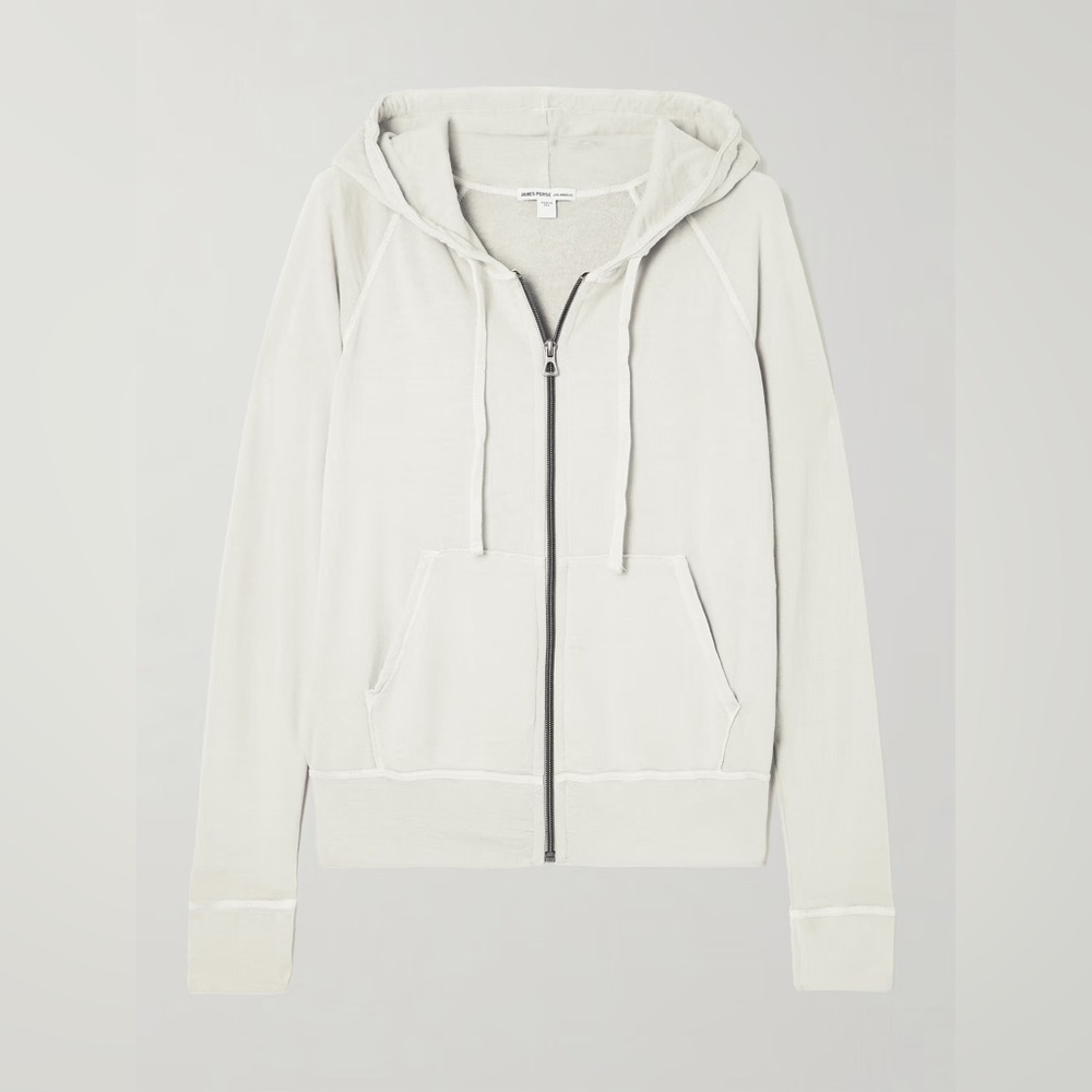 Standard James Perse Vintage French cotton Terry Zip Up Hoodie Cream Sz 3 (US 8)